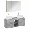 vidaXL Conjunto de M&oacute;veis para Banheiro 4 unid. Sonoma cinzento