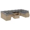 vidaXL 11 pcs conjunto sof&aacute;s de jardim c/ almofad&otilde;es vime PE bege