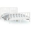 vidaXL Estrutura de cama com cabeceira 140x200 cm pinho maci&ccedil;o branco