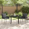 vidaXL Conjunto de Jantar para Jardim 3 pcs Preto e Cinza Rattan de PE