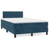 vidaXL Cama box spring colch&atilde;o LED 120x190cm couro artif. azul-escuro