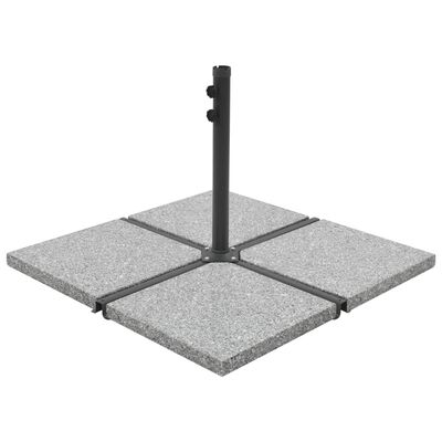 vidaXL Base em granito para guarda-sol 25 kg quadrado cinzento