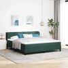 vidaXL Cama Box com colch&atilde;o Verde-escuro 180 x 200 cm Veludo
