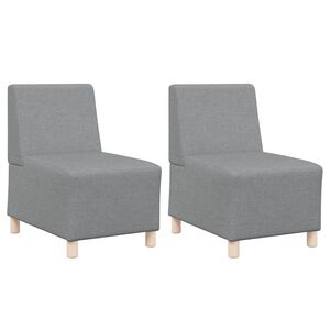 vidaXL Unidade de Sof&aacute; Modular Sem Bra&ccedil;os 2 pcs Cinzento-claro