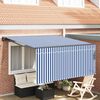 vidaXL Toldo Retr&aacute;til Azul e Branco 350 x 250 cm Poli&eacute;ster e Alum&iacute;nio