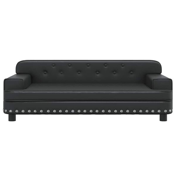 vidaXL Cama para c&atilde;es 90x53x30 cm couro artificial preto