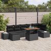vidaXL Conjunto de Sof&aacute; de Jardim com almofada 8 pcs Preto e Marrom