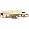 vidaXL Conjunto de Sof&aacute;s para Exterior 6 pcs Natural e Creme