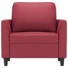 vidaXL Poltrona 60 cm couro artificial vermelho tinto