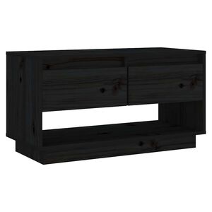 vidaXL M&oacute;vel de TV 74x34x40 cm madeira de pinho maci&ccedil;a preto