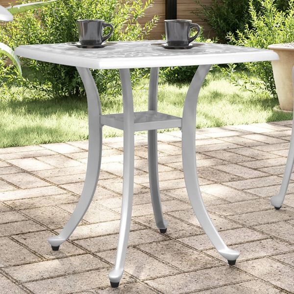 vidaXL Mesa de jardim 53x53x53 cm alumínio fundido branco