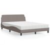 vidaXL Cama com colch&atilde;o Dover 120x200 cm tecido castanho-acinzentado