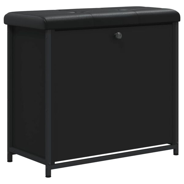 vidaXL Banco sapateira com gaveta articulada 62x32x56 cm preto