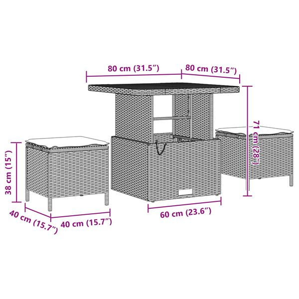 vidaXL Conjunto de Sof&aacute; de Jardim com almofada Manual 9 pcs Preto