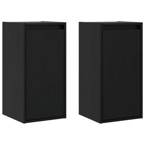 vidaXL Arm&aacute;rios de parede 2 pcs 30x30x60 cm pinho maci&ccedil;o preto
