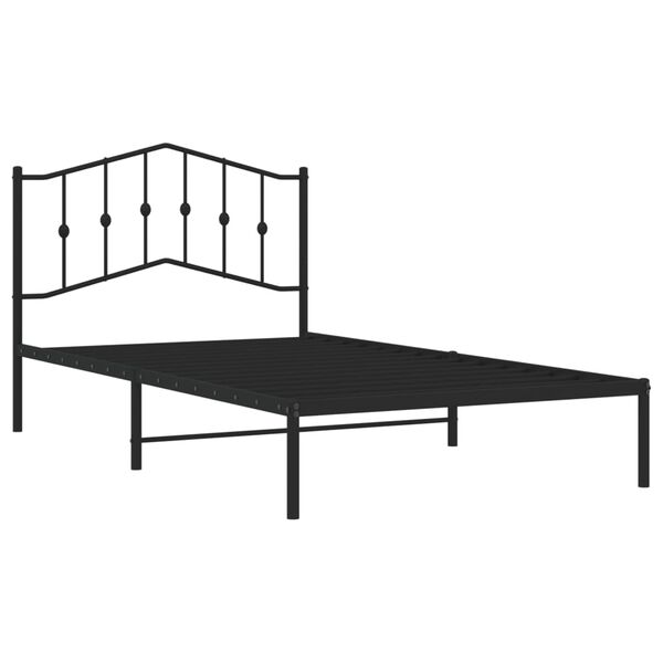 vidaXL Estrutura de cama com cabeceira 107x203 cm metal preto