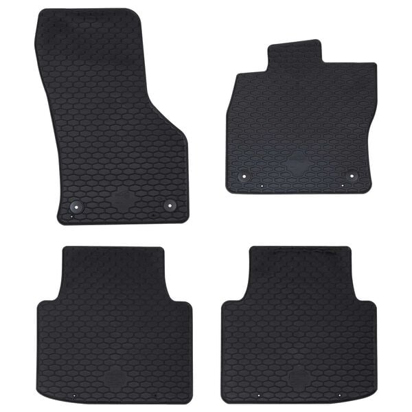 vidaXL Tapete de carro 4 pcs Preto Borracha