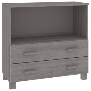 vidaXL Aparador HAMAR 85x35x80 cm pinho maci&ccedil;o cinza-claro