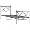 vidaXL Estrutura de cama com cabeceira e p&eacute;s 75x190 cm metal preto