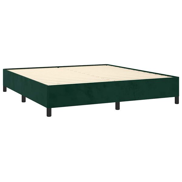 vidaXL Cama com molas/colch&atilde;o 180x200 cm veludo verde-escuro