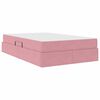 vidaXL Cama com arruma&ccedil;&atilde;o e colch&atilde;o Rosa 120 x 200 cm Veludo