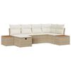 vidaXL Conjunto de Sof&aacute; de Jardim 6 unid. Bege vime PE