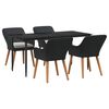 vidaXL Conjunto de Jantar para Jardim 5 unid. Preto vime PE