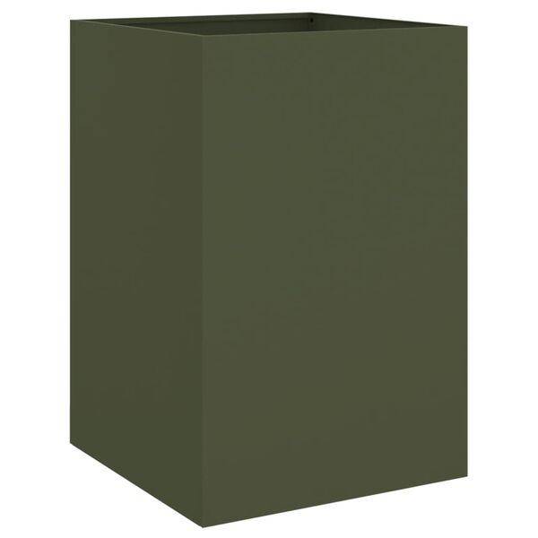 vidaXL Vaso/floreira 52x48x75 cm aço verde azeitona