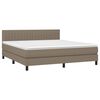 vidaXL Cama box spring colch&atilde;o/LED 180x200cm tecido cinza-acastanhado