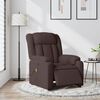 vidaXL Poltrona reclin&aacute;vel massagens el&eacute;trica tecido castanho-escuro