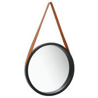 vidaXL Espelho de parede com alça 40 cm preto