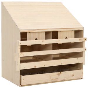 vidaXL Ninho p/ galinhas 2 compartimentos 63x40x65 cm pinho maci&ccedil;o