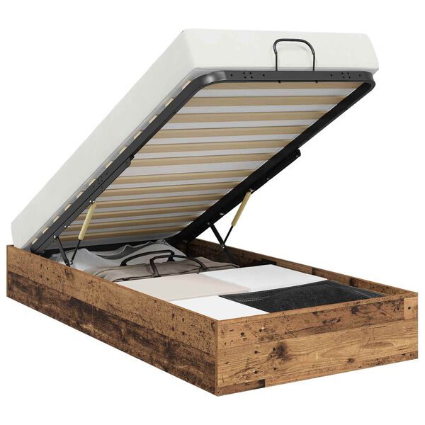 vidaXL Estrutura de Cama Ottoman Madeira antiga 80,5 x 200 cm