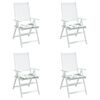 vidaXL Almofad&otilde;es p/ cadeira 4pcs 50x50x4cm tecido padr&atilde;o folhas