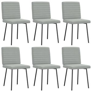 vidaXL Cadeiras de jantar 6 pcs veludo cinzento-claro