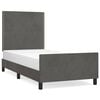vidaXL Estrutura de cama sem colch&atilde;o 80x200 cm veludo cinzento-escuro