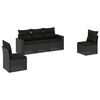 vidaXL 5 pcs conjunto sof&aacute;s de jardim com almofad&otilde;es vime PE preto
