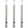 vidaXL Lumin&aacute;rias de balizador com tomada, 3 pe&ccedil;as, 110 cm, a&ccedil;o inoxid&aacute;vel, IP44
