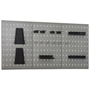 vidaXL Placas perfuradas de parede 3 pcs 40x58 cm a&ccedil;o