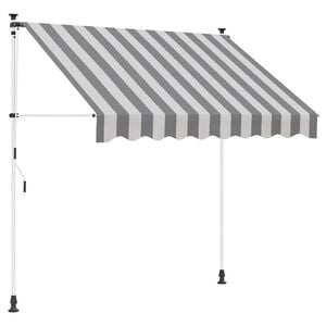 vidaXL Toldo Retr&aacute;til Manual Antracite e Branco 250 cm