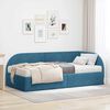 vidaXL Estrutura de Cama de Canto com Colch&atilde;o Manual 2 pcs Azul Veludo