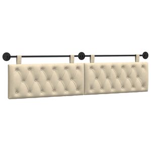 vidaXL Cabeceira suspensa Creme Tecido