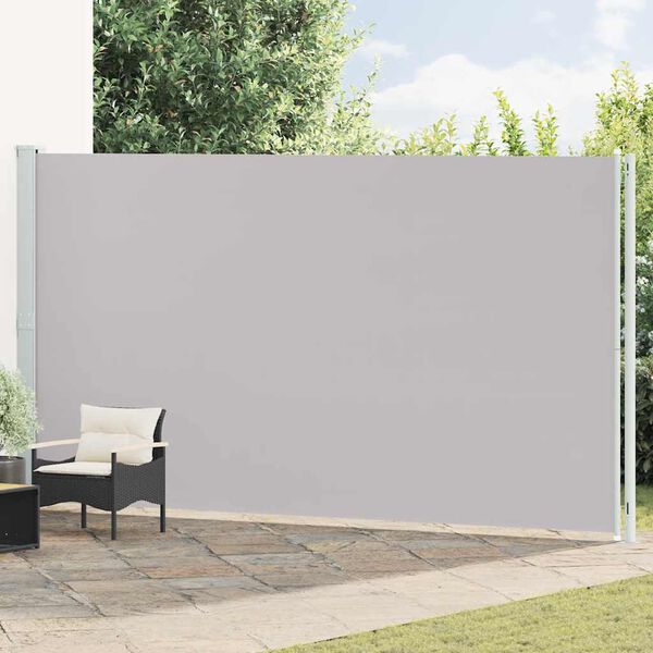 vidaXL Toldo lateral retr&aacute;til para p&aacute;tio 220x600 cm cinzento