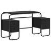 vidaXL Mesa com Armazenamento Carvalho Preto 145 x 50 x 75 cm