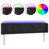 vidaXL Cabeceira de cama c/ luzes LED veludo 183x16x78/88 cm preto