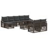 vidaXL Conjunto de Sof&aacute; de Jardim 10 pcs Cinzento vime PE