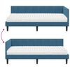 vidaXL Estrutura de Cama de Canto com Colch&atilde;o Manual 2 pcs Azul Veludo