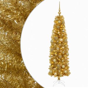 vidaXL &Aacute;rvore de Natal Slim Artificial com Bolas 180 cm 300 LED
