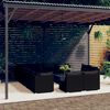 vidaXL 13 pcs conjunto lounge de jardim c/ almofad&otilde;es vime PE preto