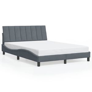 vidaXL Estrutura de cama sem colch&atilde;o Hanko 120x200 cm veludo cinzento-escuro